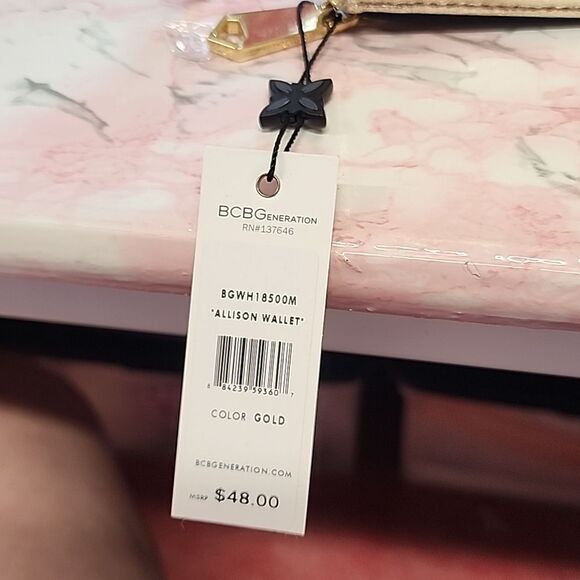 BCBG Generation ALLISON WALLET / Wristlet Gold NWT - Picture 8 of 9